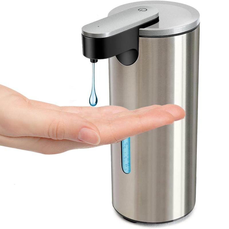 Stainless Steel Automatic Soap Dispenser, Summer Battery Operated Electric Touchless Liquid Soap Dispenser with 3 Adjustable Volume Control [without Battery], Kitchen Gadgets, Fall Decor