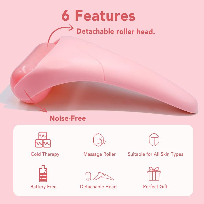 FreshRoll, Ice Roller for Face, Ice Face Roller & Eye Puffiness Relief, Skin Care Reduce Wrinkles, Face Massager Roller Gifts for Women, Self Care Gifts for Woman Man, Valentine's Day Gifts (Pink)