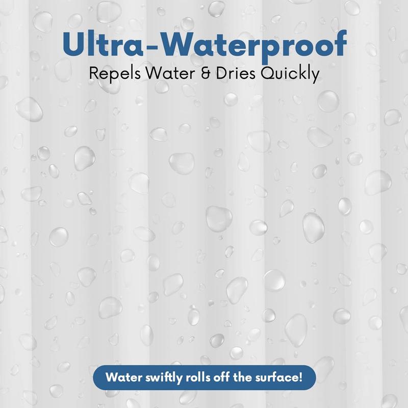 Bathroom shower curtain liner with snap-in fabric lining set, PEVA Heavy Duty Shower Curtain with Anti-Rust Grommets - Odourless & Compatible with Standard Showers - Hotel Style, Waterproof & Washable, Premium PEVA with Anti-Rust Grommets - 70x72