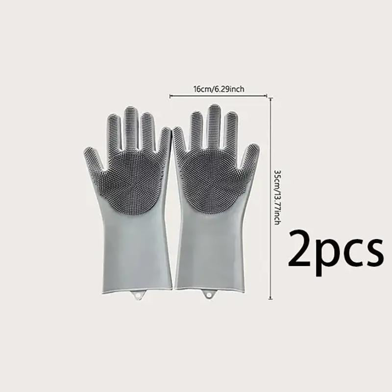 Solid Color Dish Washing Gloves, 1 Pair Household Kitchen Dish Washing Gloves, Non-slip Multifunctional Cleaning Gloves, Household Cleaning Tools Supplies