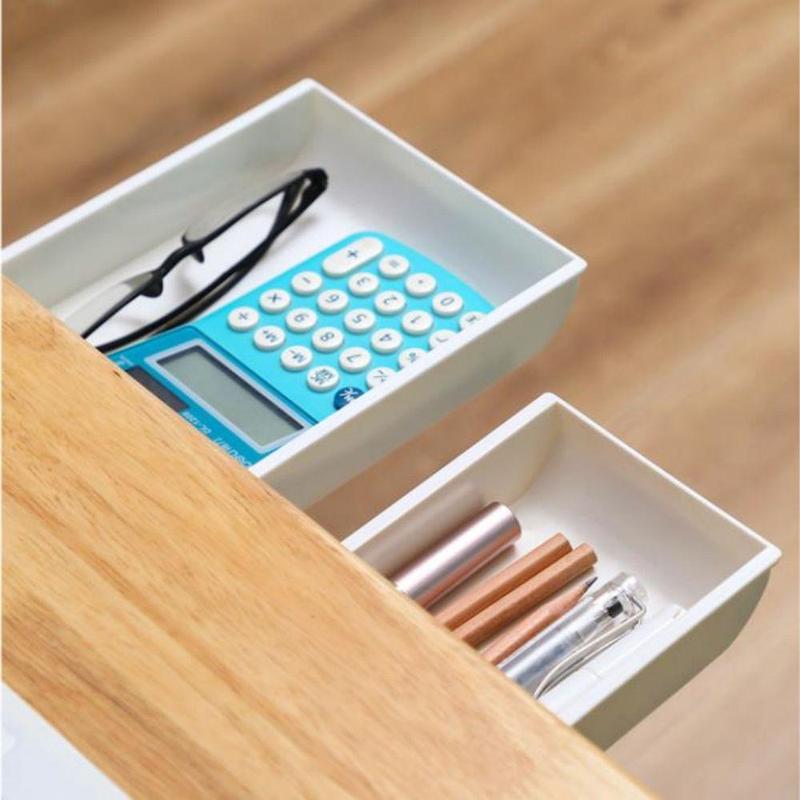 Under Desk Sticky Storage Drawer (1 Piece), Hidden Drawer Organizer, Self Adhesive Drawer Storage Box, Multifunctional Storage Box For Home Office