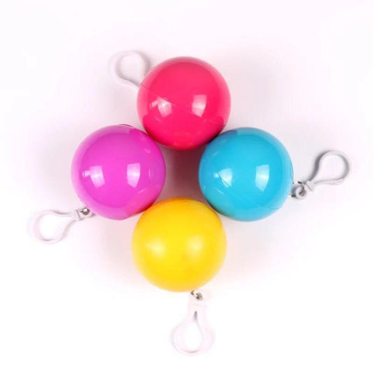 1 Piece Random Color Disposable Raincoat Ball, Mini Portable Outdoor Activities Emergency Raincoat Key Chain