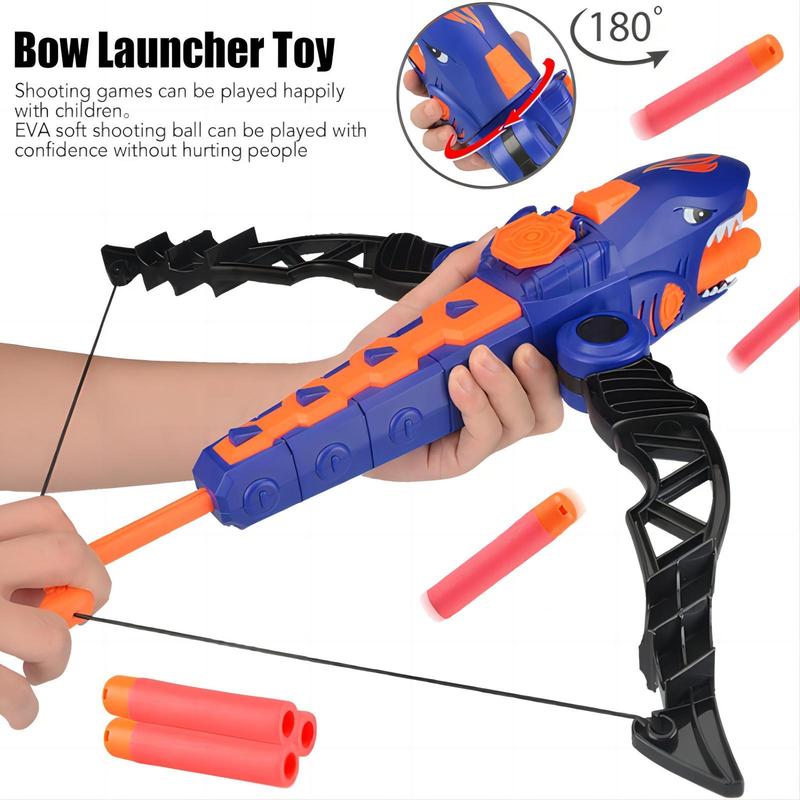 Shark Bow Launcher, 1 Set Whistle Blowing Soft Bullet Bow and Arrow with Sound Effect, Toy Bow and Arrow for Indoor Outdoor Sports Games