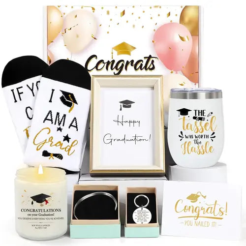 Graduation Gifts for Her,2024 High School Graduation Gifts with 12 oz Wine Tumbler,Master Degree,Phd Graduation Gift for Friend,Sister,Brother ,Daughter