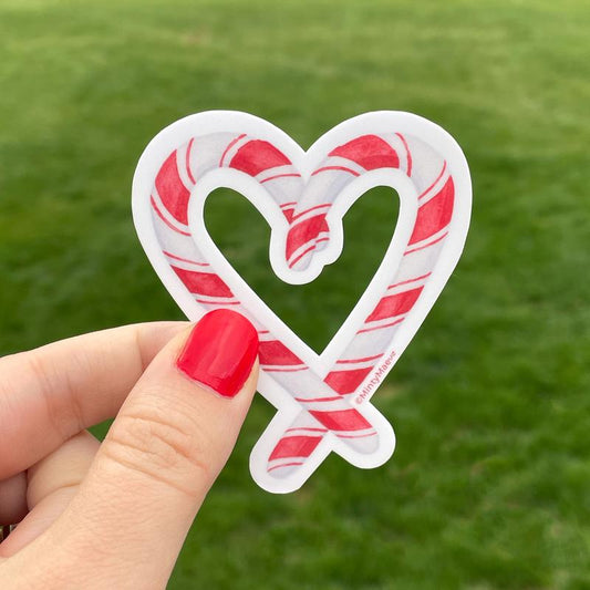 Red Candy Cane Waterproof Sticker Decor Decorative