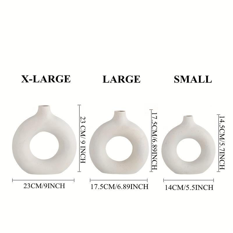 Ceramic Vase without Flower, 1/2/3 Counts/set Modern Round Shaped Vase, Home Decor Supplies for Living Room Bedroom Dining Room, Bedroom Decorative Accessories, Fall Decor