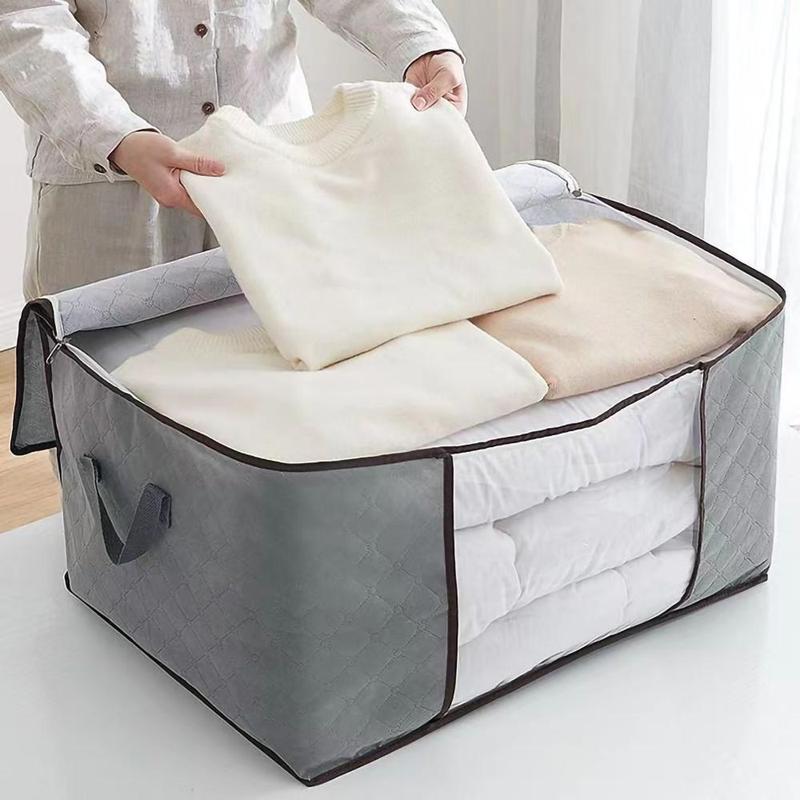 Large Capacity Quilt Storage Bag, 1 Count Dust-proof Quilt Storage Organizer, Multifunctional Zipper Container For Bedroom