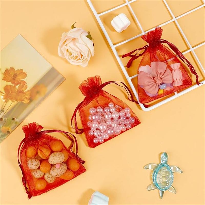 50Pcs Organza Bags Gift Bags,4 x 6 Inch Drawstring Gift Bags, for Festival, Party, Bathroom Soaps,Gardening Supplies,Indoor Plant Tools,Gardening Gifts for Women