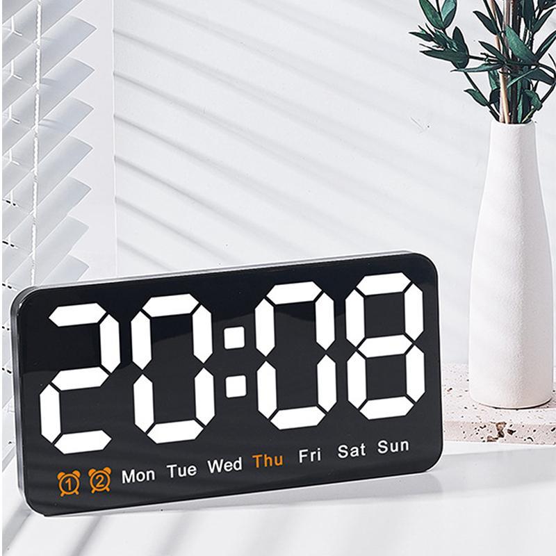 Multifunctional Digital Clock, 1 Count Battery Powered Clock with Temperature Function, Desk Clock for Living Room Bedroom (Batteries Not Included)