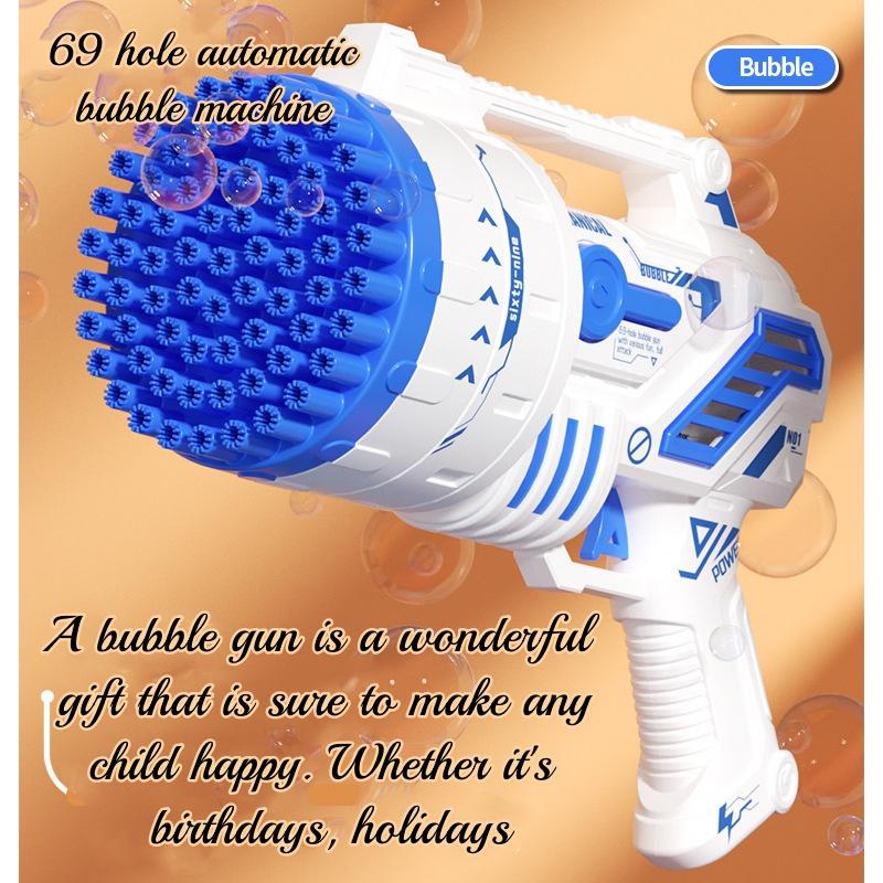 Bubble Machine with LED Light, Comes with 2 Bottles of Bubble Refill, 69 Holes Automatic Bubble Machine for Kids, Adults, Summer Toys, Party Favors, Easter Basket Fillers, Birthday Gifts