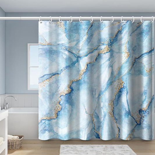 Marble Pattern Shower Curtain, 1 Count Waterproof Quick-drying Bathtub Shower Curtain with Hooks, Bathroom Accessories, Bathroom Decor Supplies, Home Decor