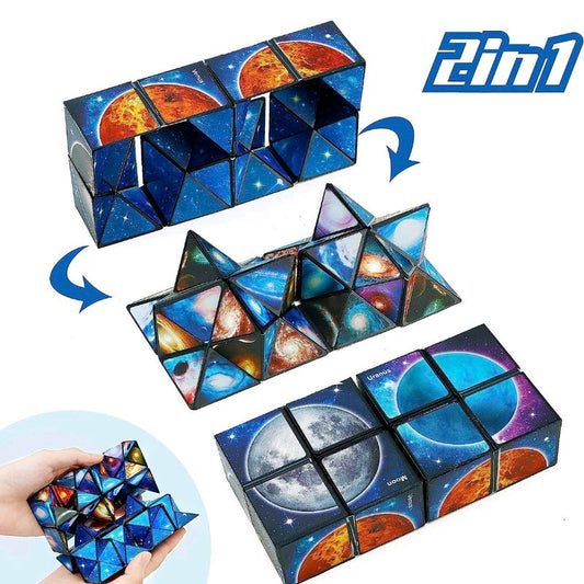 Star Cube, 2 in 1 Combo Infinity Cube Fidget Toy Magic Star Cube Smooth Surface Magic Cube Puzzle for Kids and Adults to Stress and Anxiety Relief