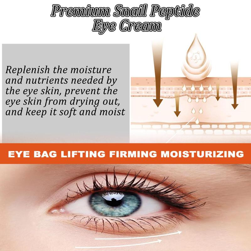 Snail Peptide Eye Cream, Moisturizing Tighten and Lift Eye Cream, Hydrating Smoothing Eye Cream, Suitable for Different Skin Types