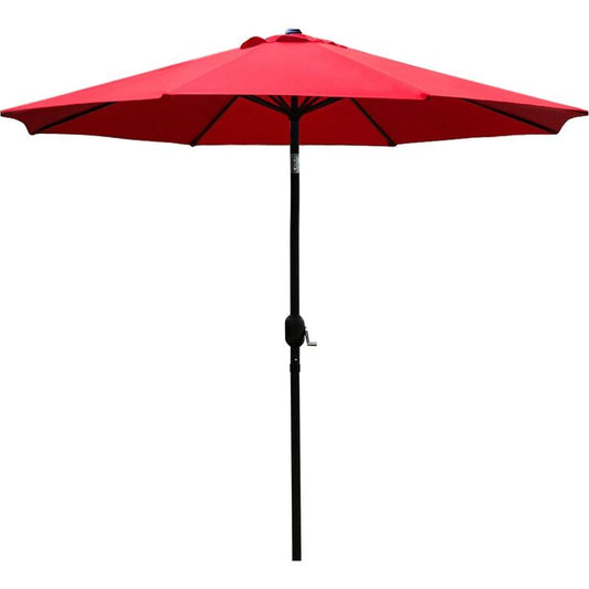 9' Patio Umbrella Outdoor Table Umbrella with 8 Sturdy Ribs (Red)