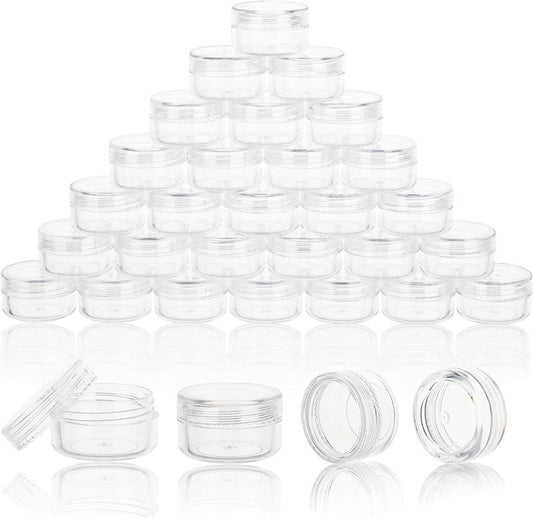 12PCS 3g Empty Clear Plastic Sample Containers With Lids Cosmetic Pot Jars Small Containers For Lip Balms, Lotion, Powder