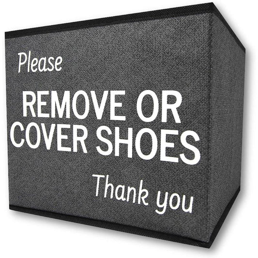 Shoe Covers Box | Disposable Shoe Bootie Holder For Realtor Listings and Open Houses | Please Cover or Remove Shoes Bin | Shoe Bootie Box, Birthday Gifts, Halloween, Easter, Christmas Gifts Organiser