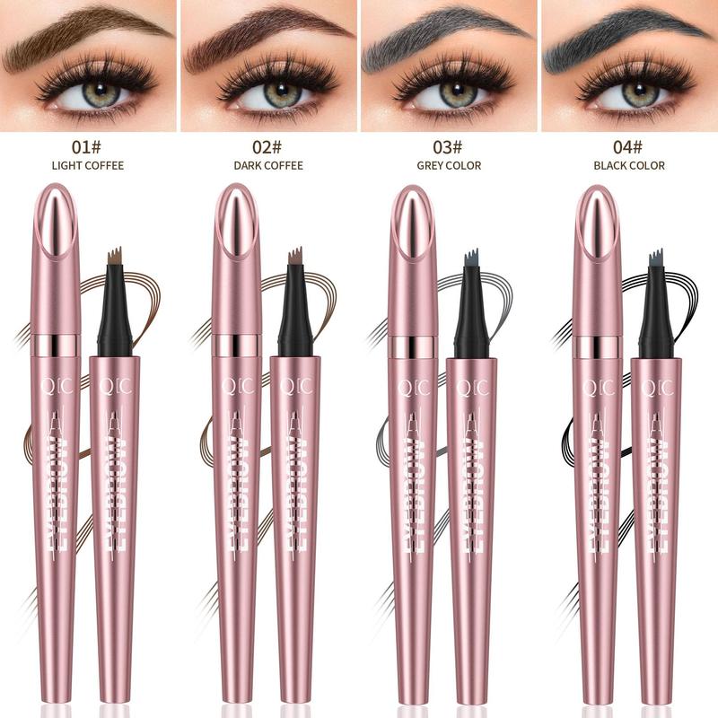 4-fork Eyebrow Pencil, Long Lasting Eyebrow Pencil, Brow Styling Brush, High Pigmented Brow Shading and Filling Pencil, Makeup Tool, Easy To Apply