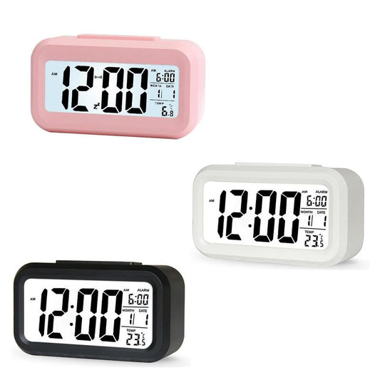 LCD Alarm Clock, 1 Count Multifunctional Temperature Display Digital Electronic Clock, Desktop Clock for Home Office Bedroom