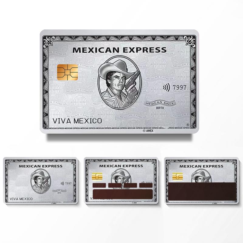 Mexican Express Credit Card Sticker, Debit Card Skin, Credit Card Skin Cover - Stylish Card Stickers for Debit Cards Credit Cards - Durable Card Cover (Silver Chalino Sanchez)