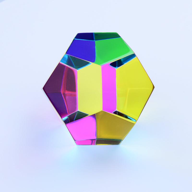 CMY Cubes The Mundus - Cyan, Magenta & Yellow polyhedron - Subtractive Color Mixing Optical Dodecahedron - Teaches Subtractive Color Mixing - Educational, Scientific, Physics & Kinetic Art Desktop item