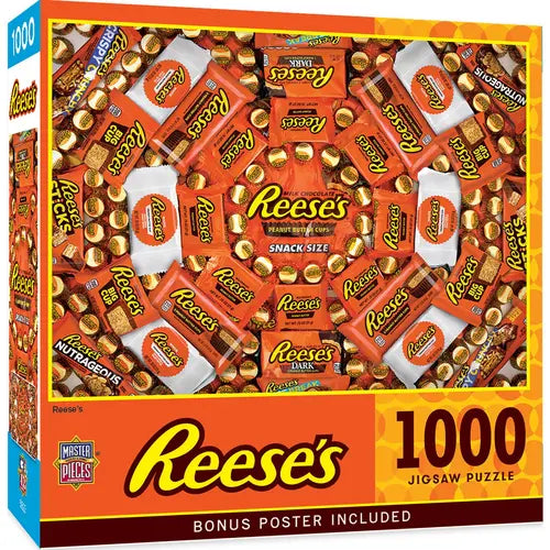 MasterPieces Hershey's Reese's 1000 Piece Jigsaw Puzzle - Swirling Peanut Butter & Chocolate, Eco-Friendly, Bonus Poster Included