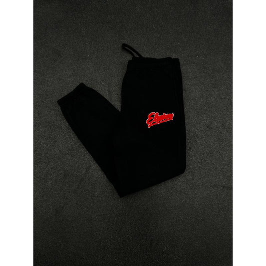 "Black Chenille Patch Joggers"