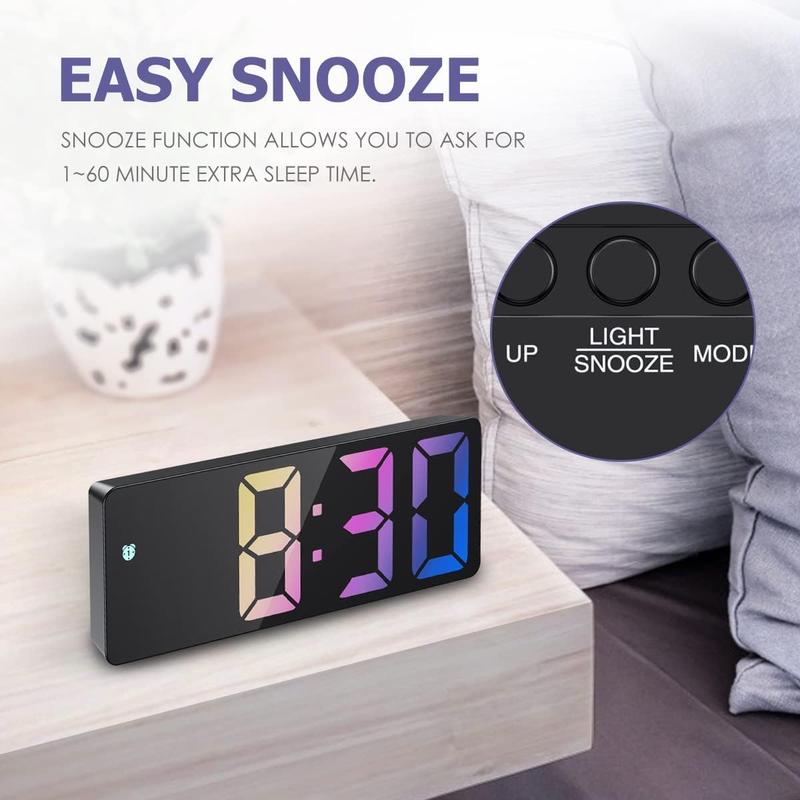 LED Multifunctional Electronic Alarm Clock, Battery/USB Required Creative Simple Digital Clock, Bedside Clock for Home Bedroom Dormitory