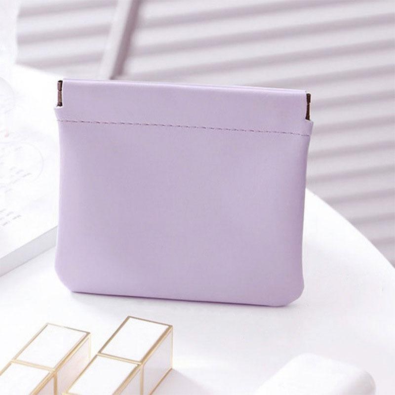 Solid Color Portable Mini Makeup Bag, 1 Count Coin Purse, jewelry Pouch, Portable self-closing Multi-purpose Cosmetic Bag, Toiletry Bag for Women, Summer Gift