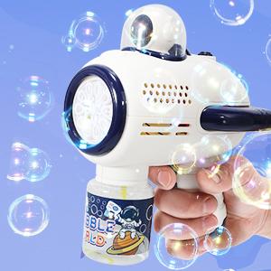 [12DAYS]Bubble gun for 1-3 years old, 5000 + bubbles per minute, 360¡ã leak proof, automatic space bubble blower with Led lights, birthday parties, outdoor gifts