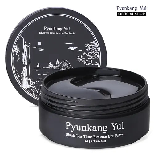 Pyunkang Yul Black Tea Time Reverse Eye Patch - Official Product Korean Eye Patches Skin Care w/ Fermented Black Tea, Collagen & Black Soybean Extract - Brightening Eye Mask Patches (60ea)