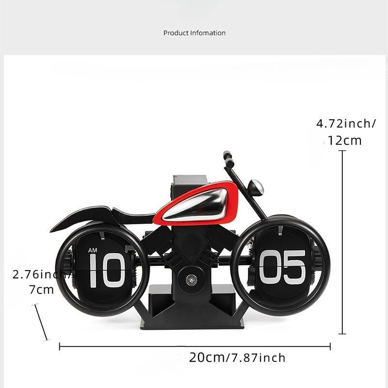 Motorcycle Shaped Flip Clock,?1 Count?Digital Flip Down Clock, Desktop Clock, Mechanical Clock, Home Decor?(Battery Required, Battery Not Included)