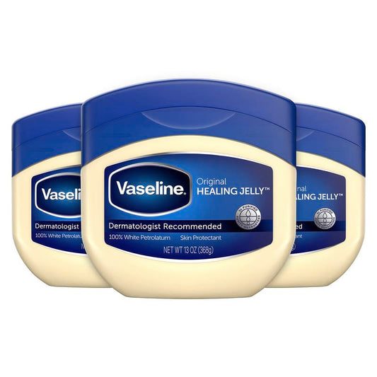 Vaseline Petroleum Jelly Original 3 Count Provides Dry Skin Relief And Protects Minor Cuts Dermatologist Recommended And Locks In Moisture 13oz