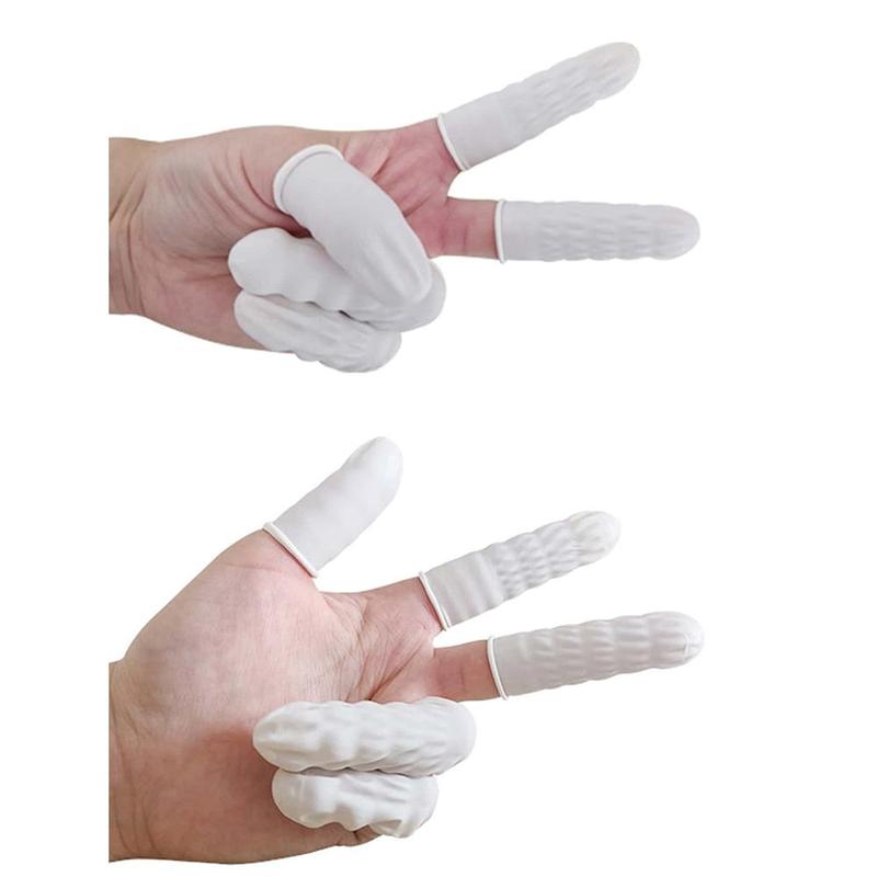 100pcs/set Disposable Rubber Finger Glove, Finger Cots, Protective Fingertips, Disposable Finger Protector, Anti-dirty Finger Cover, Cleaning Gloves