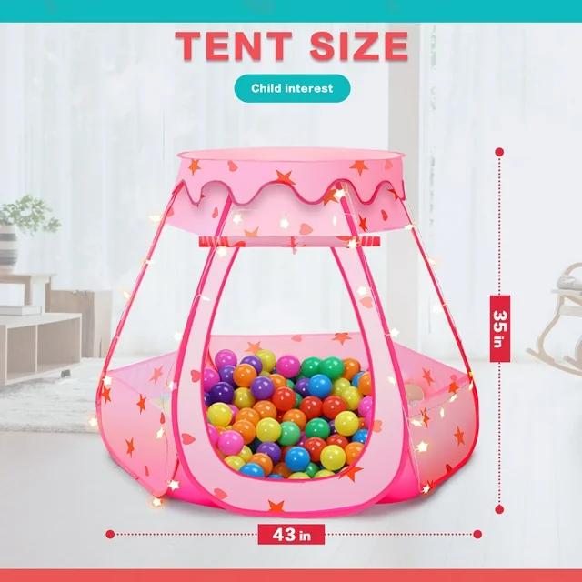 kids Ball Pit Toys for girls and boys Kids Play Tent with 50 Balls Birthday Gift Indoor Outdoor