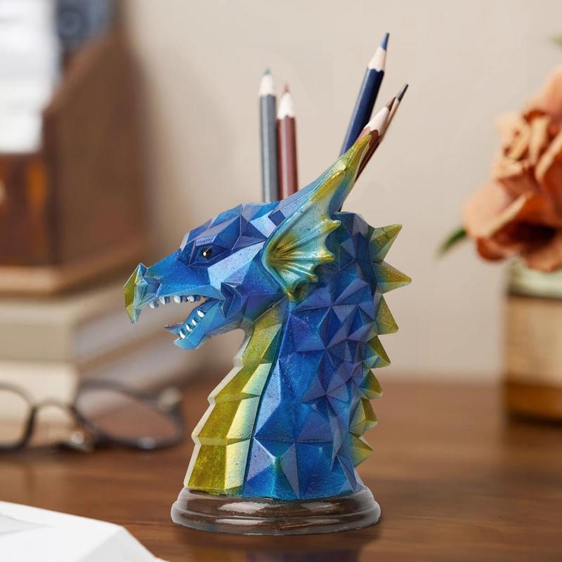 Dragon Design Vase, 1 Piece Creative Resin Pen Holder, Multifunctional Makeup Organizer, Desktop Ornament for Home Office