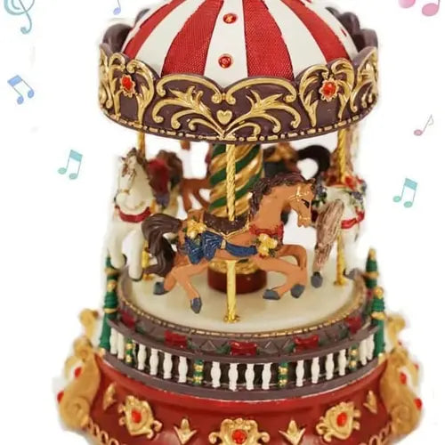 Carousel Music Box,Resin Carousel in The Sky Gift Music Box for Girl Woman Mom Kids Baby Daughter Granddaughter Christmas Mothers Day Birthday Gifts Cake Decoration