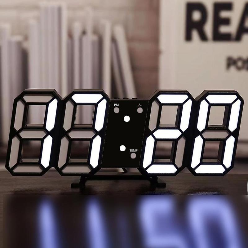 Room Decor LED Digital Clock, USB Powered 3D Modern Clocks for Wall & Desk, Creative Decorative Clock for Home