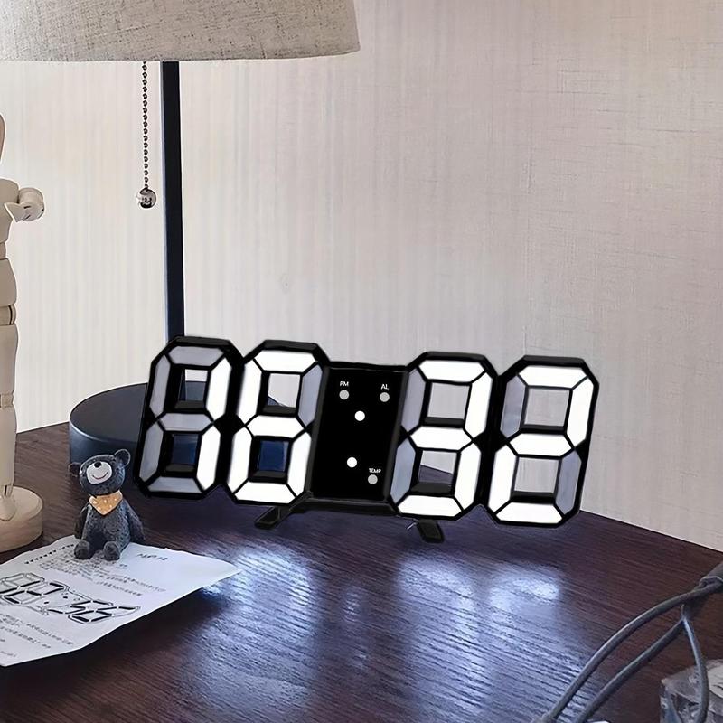 3D Digital Clock, USB-powered LED Electronic Clock, Home Desktop Silent Stereo Alarm Clock, Creative Fashion Clock, Room Decor