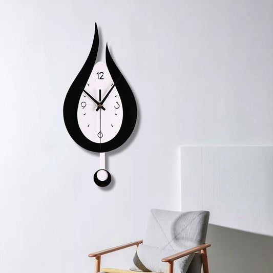 Creative Water Drop Shaped Swinging Wall Clock, 1 Count Modern Irregular Design Acryl Wall Clock For Home Decor