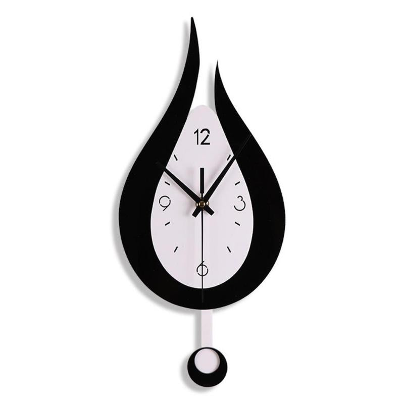 Creative Water Drop Shaped Swinging Wall Clock, 1 Count Modern Irregular Design Acryl Wall Clock For Home Decor