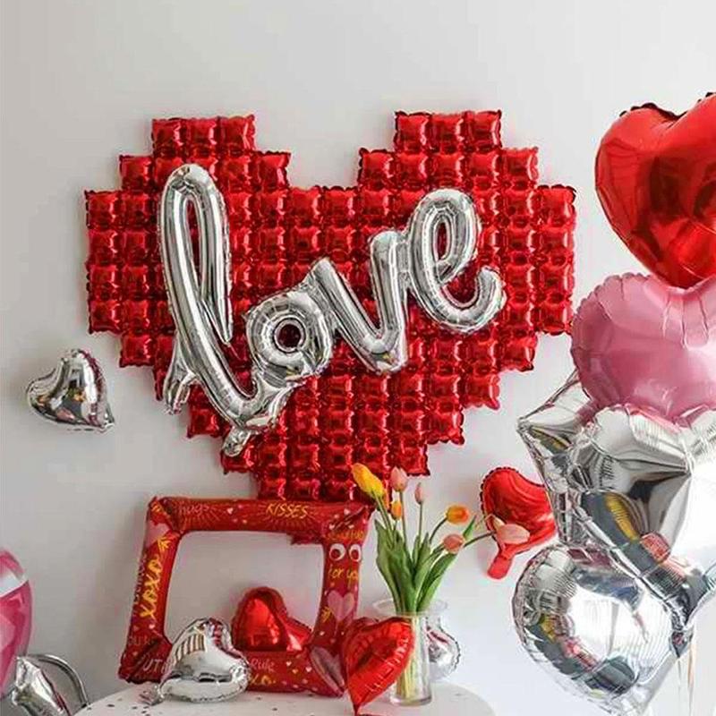 Letter & Heart Shaped Balloon Sets, 6pcs/set Balloons for Wedding Proposal Decoration, Surprise Gifts, Anniversary Gifts, Confession Gifts [Package List As Picture Shown]