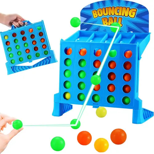 Bounce Balls Shots Game, Connect Four Jumping Ball Game, 4 In a Row Ball Bounce Game, Bounce Ball Game Family Party Games, Funny Ball Tabletop Game Toys for Adults and Kids-Fun Gift for Kids,Connect 4 Shots Game