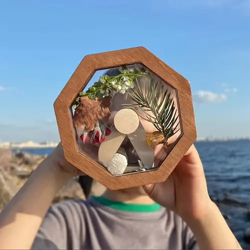 1pc Wooden DIY Kaleidoscope Kit, Educational Toy for Creative Outdoor decoration