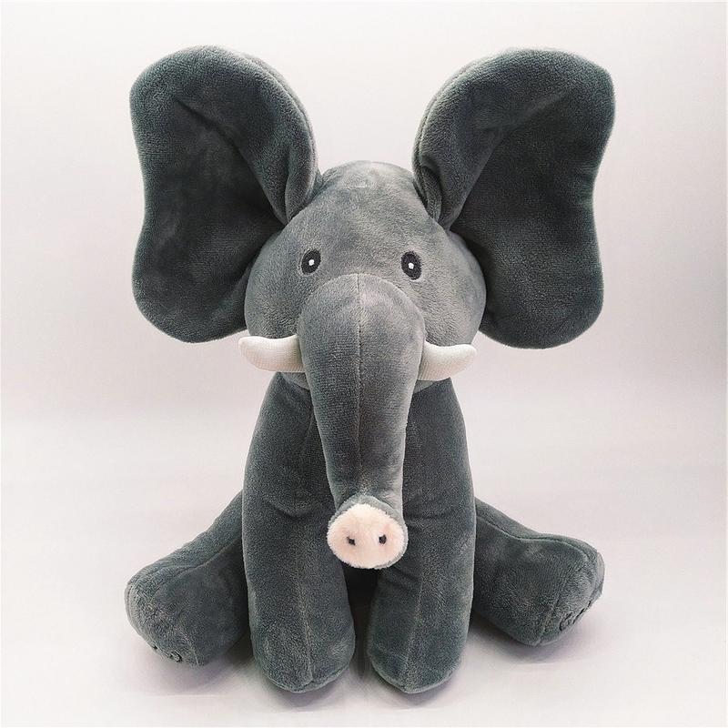 New peekaboo elephant cover their eyes Baby elephants will sing and play music accompanied by soothing elephant plush toys