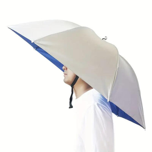 UV Protection Umbrella Hat, Hands Free Adjustable Umbrella Cap, Folding Umbrella Hat for Fishing, Golf, Camping, Hiking, Beach, and Gardening