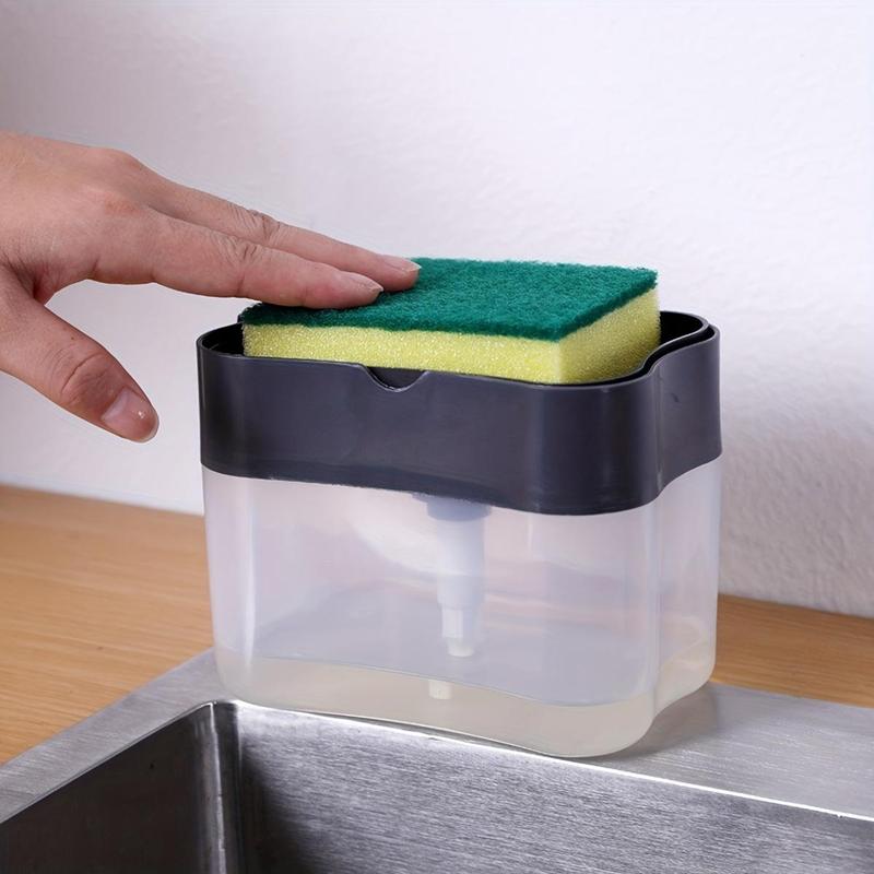 1 Piece 2 In 1 Kitchen Soap Pump Dispenser, Kitchen Supplies For Sponge Holder