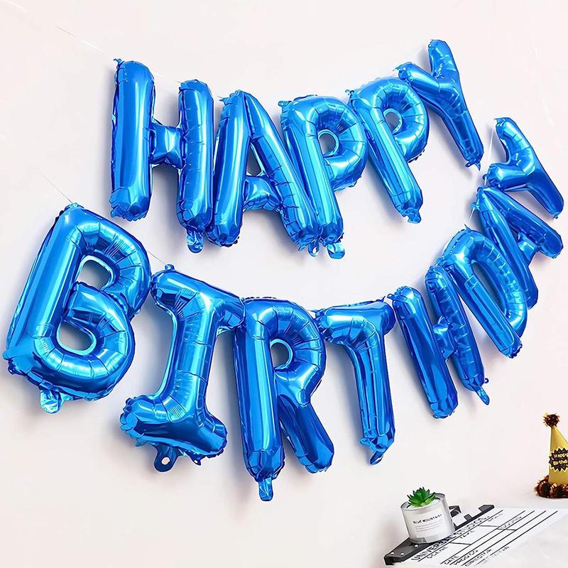 Happy Birthday Letter Balloon Set, 53pcs/set Metallic Latex Balloon, Balloon Set for Birthday Party Decoration, Summer Home Decor