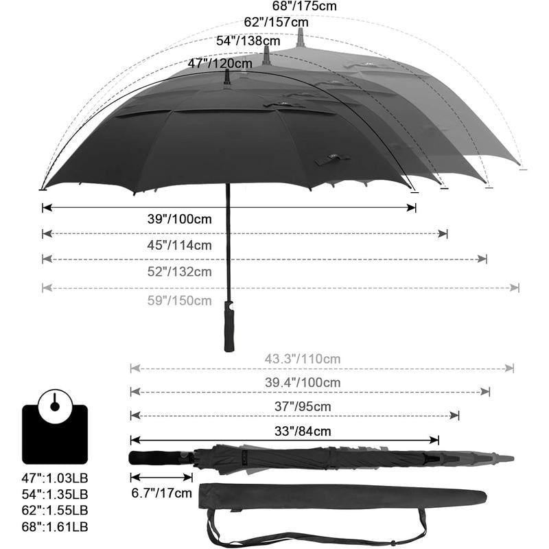 47-inch automatic opening and closing, windproof and waterproof canopy, straight handle umbrella, just press the button on the handle to open