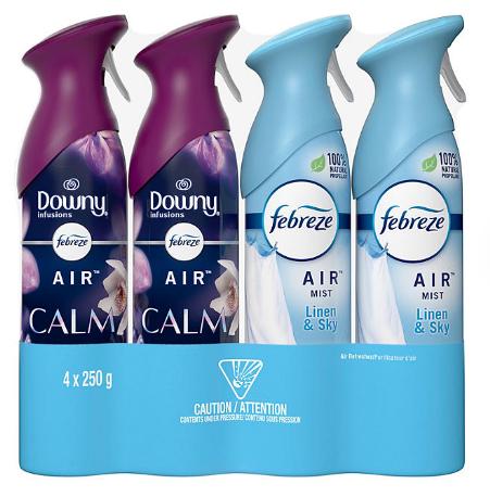 Air Freshener, Linen & Sky + Downy Calm, Fights air odors without masking 4 ct., 8.8 oz. Scent Spray