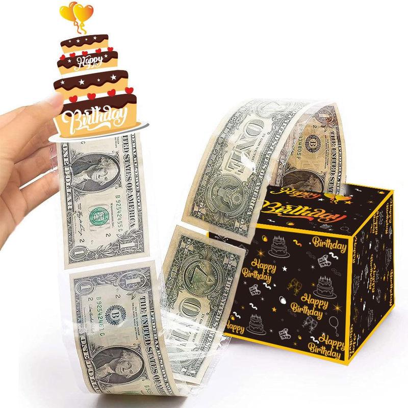 Birthday Party Surprise Money Box, Birthday Money Box for Cash, Paper Cash Box without Cash, Creative Decorative Gift Box Props, Party Supplies